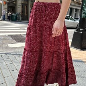 Brandy Melville floral izzy skirt in red